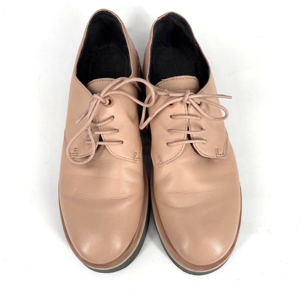 Camper Tyra Oxford Shoe Women 8 Beige Leather Lace Up Casual Shoes